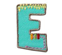 Mono-Quick Letter E Multicolour Iron-on Letter Patch 2,2 x 3,3 cm for Kids Adults with Personalised Name Initials Monogram, Letters Numbers Custom Transfer Football Decoration
