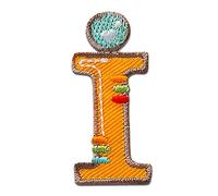 Mono-Quick Letter I Multicolour Iron-on Letter Patch 3,9 x 1,8 cm for Kids Adults with Personalised Name Initials Monogram, Letters Numbers Custom Transfer Football Decoration