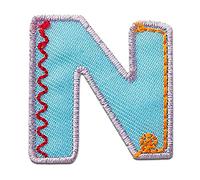 Mono-Quick Letter N Multicolour Iron-on Letter Patch 3,1 x 3,2 cm for Kids Adults with Personalised Name Initials Monogram, Letters Numbers Custom Transfer Football Decoration