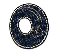 Mono-Quick Letter O Blue Iron-on Letter Patch 3 x 3,5 cm for Kids Adults with Personalised Name Initials Monogram, Letters Numbers Custom Transfer Football Decoration