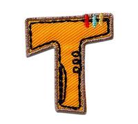 Mono-Quick Letter T Multicolour Iron-on Letter Patch 3,3 x 2,9 cm for Kids Adults with Personalised Name Initials Monogram, Letters Numbers Custom Transfer Football Decoration