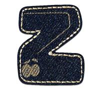 Mono-Quick Letter Z Blue Iron-on Letter Patch 3,2 x 2,7 cm for Kids Adults with Personalised Name Initials Monogram, Letters Numbers Custom Transfer Football Decoration