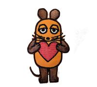 Mono-Quick Mouse Iron-on Patches Animals 7,5 x 4 cm for Kids with Fabric Cotton Textile Original Quality, Dog Cat Adhesive Clothes Trousers Jeans Sew Repair