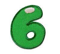 Mono-Quick Number 6 Multicolour Iron-on Number Patch 2,4 x 3 cm for Kids Adults with Personalised Name Initials Monogram, Letters Numbers Custom Transfer Football Decoration