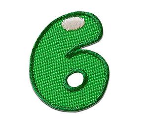 Mono-Quick Number 6 Multicolour Iron-on Number Patch 2,4 x 3 cm for Kids Adults with Personalised Name Initials Monogram, Letters Numbers Custom Transfer Football Decoration