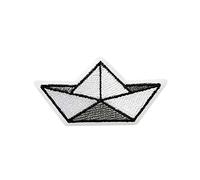 Origami Boat - Iron on Patches Adhesive Emblem Stickers Appliques, Size: 2 x 1,12 inches
