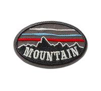 Mono-Quick Patch, 1 x Oval Iron on Patches Adhesive Emblem Sticker, 5,4 x 3,5 cm, Grey