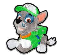 Mono-Quick Paw Patrol Rocky Iron-on Patch 7 x 6,4 cm for Kids with Super Pups Dog Hero Adventure, Clothing Jeans Denim Birthday Gift