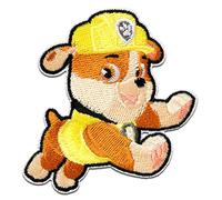 Mono-Quick Paw Patrol Rubble Iron-on Patch 6,1 x 6,3 cm for Kids with Super Pups Dog Hero Adventure, Clothing Jeans Denim Birthday Gift