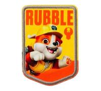 Mono-Quick Paw Patrol Rubble Iron-on Patch 7,8 x 5,5 cm for Kids with Super Pups Dog Hero Adventure, Clothing Jeans Denim Birthday Gift