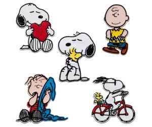 Mono-Quick Peanuts Snoopy Set 5 Pieces - Iron On Patches Adhesive Emblem Stickers Appliques