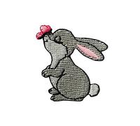 Mono-Quick Iron-On Patch Applique for Iron-On Bunny with Butterfly 4.0 x 4.0 cm