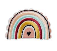 Mono-Quick Rainbow Heart Iron-on Patch 8,6 x 5,8 cm for Adults Kids with Romantic Love Vintage Original, Velcro Patches Clothing Jeans Denim Birthday Gift