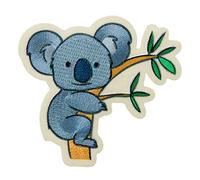 Mono-Quick Recycle Koala Branch Animal Think Green Iron-on Patches Animals 6,4 x 6,7 cm for Kids with Fabric Cotton Textile Original Quality, Dog Cat Adhesive Clothes Trousers Jeans Sew Repair