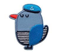 Mono-Quick Sailor Seagull Blue Iron-on Patch 5,5 x 4,6 cm for Kids Adults with Marine Coast Vintage Authentic Original, Velcro Patches Clothing Jeans Denim Birthday Gift