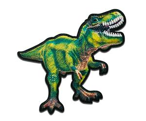 Mono Quick T-Rex Green Dino - Iron On Patches Adhesive Emblem Stickers Appliques, Size: 4,8 x 6,3 cm