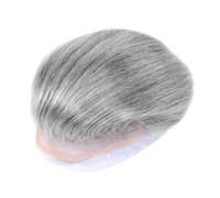 Mono Toupee for Men Human Hair,Lace Front Mens Hairpiece Hairs,Replacement System Prosthesis with Pu around Men's(1B80#,7"x10")