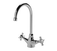 Mono Two Crosshead Handle Sink Mixer Tap - Chrome