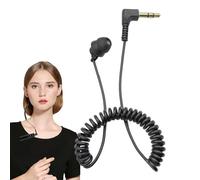 Mono Wired Earbud - 3.5mm Jack Headset, Flexible Coil Cable, Balanced Stereo Signal, Compact Listening Accessory, Durable Sound Transmission Build | Everyday Media Playback Solution for Mobile Devices