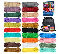 MONOBIN Paracord 550 Combo kit, 24 Colors 10ft Pacture Cord Rope with Instruction, Multifunction Para Cord for Making Bracelets, Lanyard, Dog Collar, Idea for Gift (24 Colors A, M)