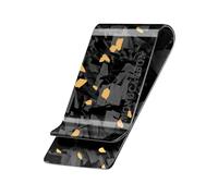 MONOCARBON Carbon-Fiber-Money-Clip-for-Men, Minimalist-Money-Holder for Cash, High Elastic Carbon-Fiber-Wallet, Slim and Durable, Forged Glossy Gold, Minimalist