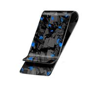 MONOCARBON Real Forged Carbon Fiber Money Clip for Men, 1.38-inch Wide Ultra-Thin & Ultra-Light Minimalist Wallet for Cash, Slim EDC Credit Card Holder-Gift for Husband/Boyfriend-Matte Blue