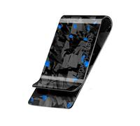 MONOCARBON Real Forged Carbon Fiber Money Clip for Men, 1.38-inch Wide Ultra-Thin & Ultra-Light Minimalist Wallet for Cash, Slim EDC Credit Card Holder-Gift for Husband/Boyfriend-Blue