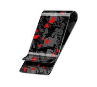 MONOCARBON Real Forged Carbon Fiber Money Clip for Men, 1.38-inch Wide Ultra-Thin & Ultra-Light Minimalist Wallet for Cash, Slim EDC Credit Card Holder-Gift for Husband/Boyfriend-Red