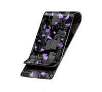 MONOCARBON Real Forged Carbon Fiber Money Clip for Men, 1.38-inch Wide Ultra-Thin & Ultra-Light Minimalist Wallet for Cash, Slim EDC Credit Card Holder-Gift for Husband/Boyfriend-Matte Purple