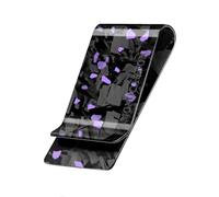 MONOCARBON Real Forged Carbon Fiber Money Clip for Men, 1.38-inch Wide Ultra-Thin & Ultra-Light Minimalist Wallet for Cash, Slim EDC Credit Card Holder-Gift for Husband/Boyfriend-Purple