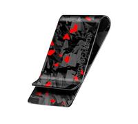 MONOCARBON Real Forged Carbon Fiber Money Clip for Men, 1.38-inch Wide Ultra-Thin & Ultra-Light Minimalist Wallet for Cash, Slim EDC Credit Card Holder-Gift for Husband/Boyfriend-Matte Red