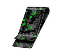 MONOCARBON Real Forged Carbon Fiber Money Clip for Men, 1.38-inch Wide Ultra-Thin & Ultra-Light Minimalist Wallet for Cash, Slim EDC Credit Card Holder-Gift for Husband/Boyfriend-Matte Green