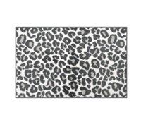 Allure Leopard Print Bath Mat - White, White