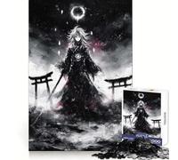 Monochrome Anime Character with Torii Gates 1000-piece Puzzle for Teenagers Creative Fun Stress Less Home Game (38x26cm)
