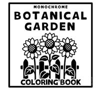 Monochrome Botanical Garden Coloring Book: One Bold and Easy Day Through the Glasshouse and the Flower Beds. Big Blooming Scenes with Soft Dot Guides Showing Where to Color