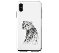 Monochrome Cheetah Wildlife Art Illustration Case for iPhone XS Max