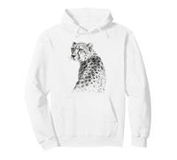 Monochrome Cheetah Wildlife Art Illustration Pullover Hoodie