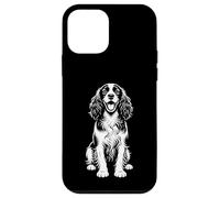 Monochrome Cocker Spaniel Sitting Dog Line Art Design Case for iPhone 12 mini