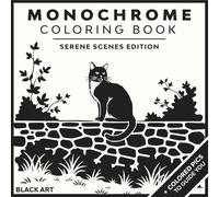 Monochrome Coloring Book: 50 Serene Black-and-White Illustrations for Mindful Relaxation and Stress Relief - With Bonus Colored References. Perfect ... (Black art Monochrome coloring books)