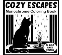 Monochrome Coloring Book: Cozy Escapes: 50 Cozy Illustrations in Bold Black & White - Mindfulness & Stress Relief Coloring for All Ages (Monochrome Journeys Collection)