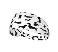 Monochrome Dachshunds,Sports Sweatband for Unisex Multi Headband Elastic Exercise Hairband