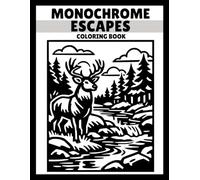 Monochrome Escapes Coloring Book for Adults: Cozy Mindful Designs Featuring Animals and Outdoor Nature Scenes for Relaxation and Stress Relief - ... Color for All Ages (Monochrome Art Journey)