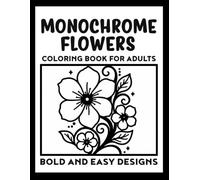 Monochrome flowers coloring book for adults