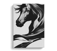 Monochrome Horse No.5 Canvas Print | Gallery Wrapped 30mm Frame Wall Art | 30x20 inches | Ready to Hang | Modern Animals Picture | Living Room Bedroom Lounge Office