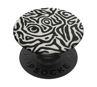 Monochrome maze abstract pattern black and white graphic PopSockets Adhesive PopGrip