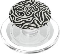 Monochrome maze abstract pattern black and white graphic PopSockets PopGrip for MagSafe