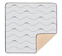 Monochrome Micro-Wave Glitter Pattern Cute Foldable Baby Activity Play Mat for Indoor Outdoor Waterproof Baby Crawling Mat for Babies Infants Toddlers, 50'' x 50''