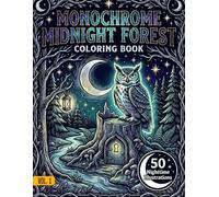 Monochrome Midnight Forest Coloring Book Vol.1: A Relaxing Collection of Cozy Nighttime Forest Scenes - High-Contrast Black & White Illustrations for ... Creativity (Monochrome Coloring Book Serie)