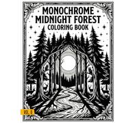 Monochrome Midnight Forest Coloring Book Vol.8: A Relaxing Collection of Cozy Nighttime Forest Scenes - High-Contrast Black & White Illustrations for ... Creativity (Monochrome Coloring Book Serie)