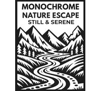 Monochrome Nature Escape Still & Serene: A Cozy Cottage, Botanical & Wildlife Coloring Book for Adults with 55 Bold One-Color Black & White Designs for Mindful Relaxation